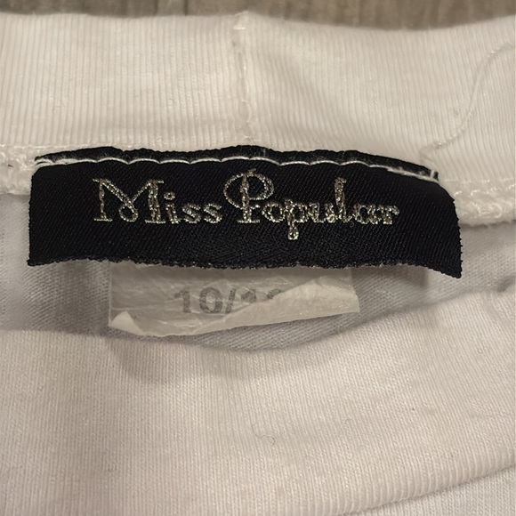 Miss Popular Kids White Smiley Face Shirt Size 10/12 - Picture 3 of 3